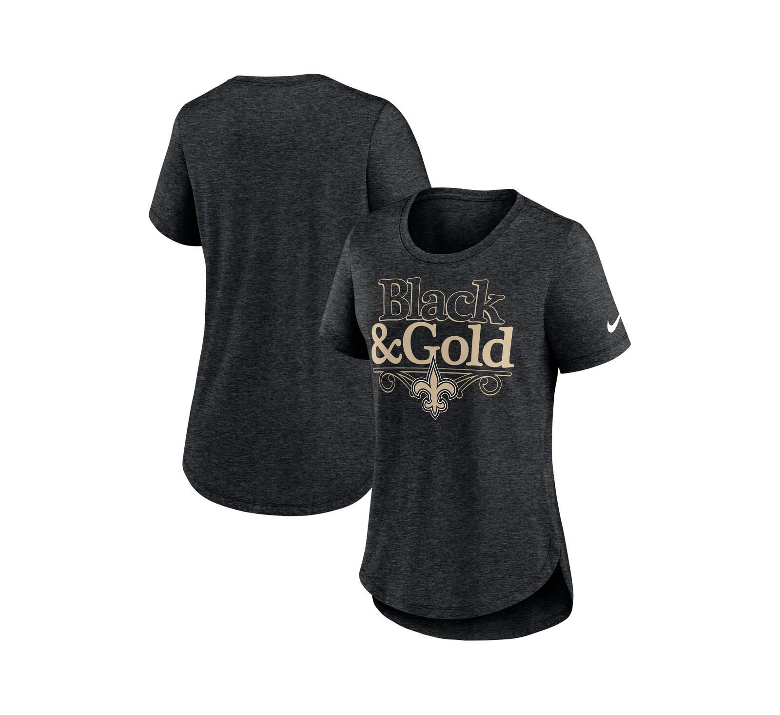 Женская футболка Nike Heather Black New Orleans Saints Local Fashion Tri-Blend