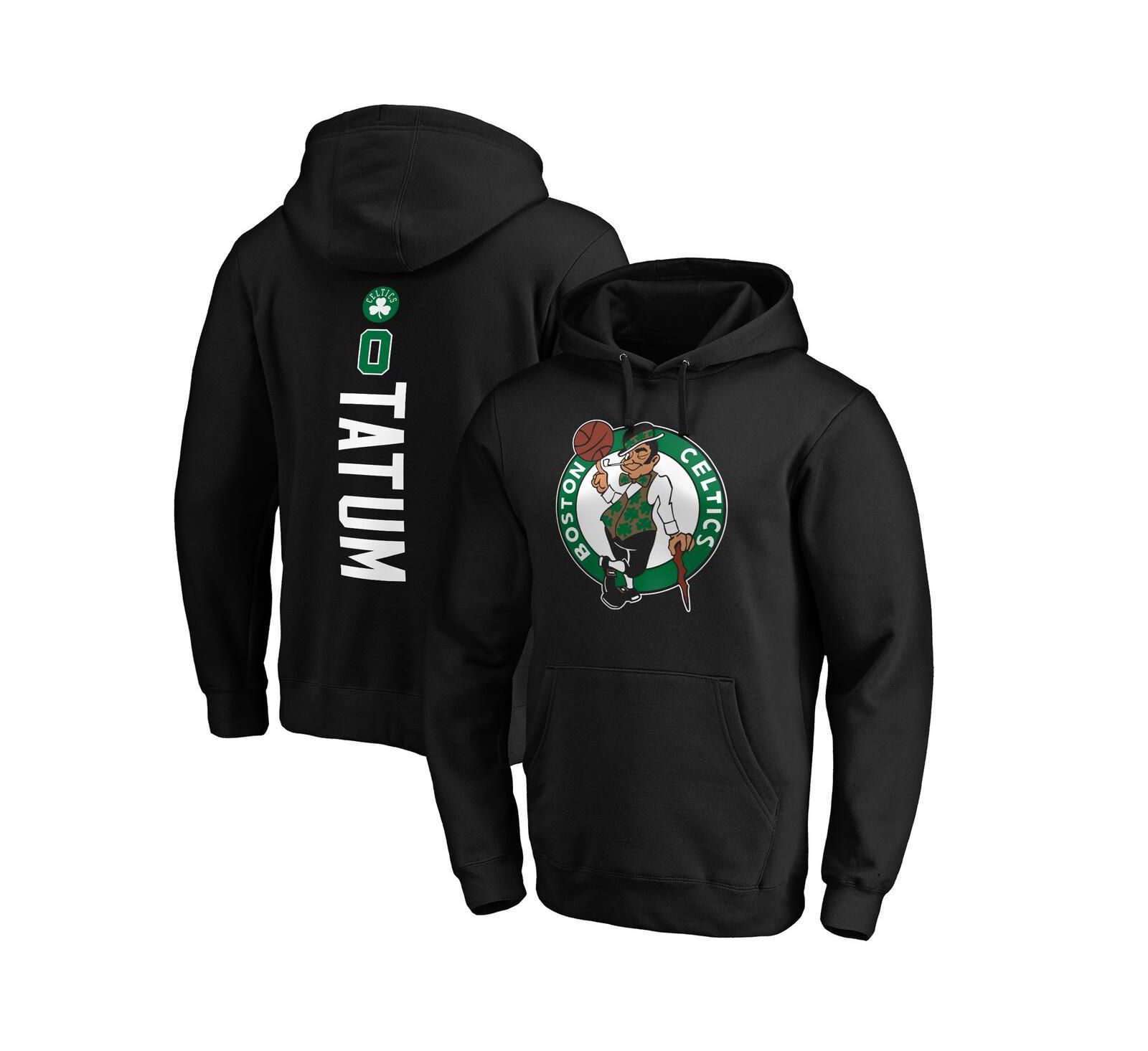 Мужское худи Fanatics Jayson Tatum Boston Celtics Playmaker Black с именем и номером