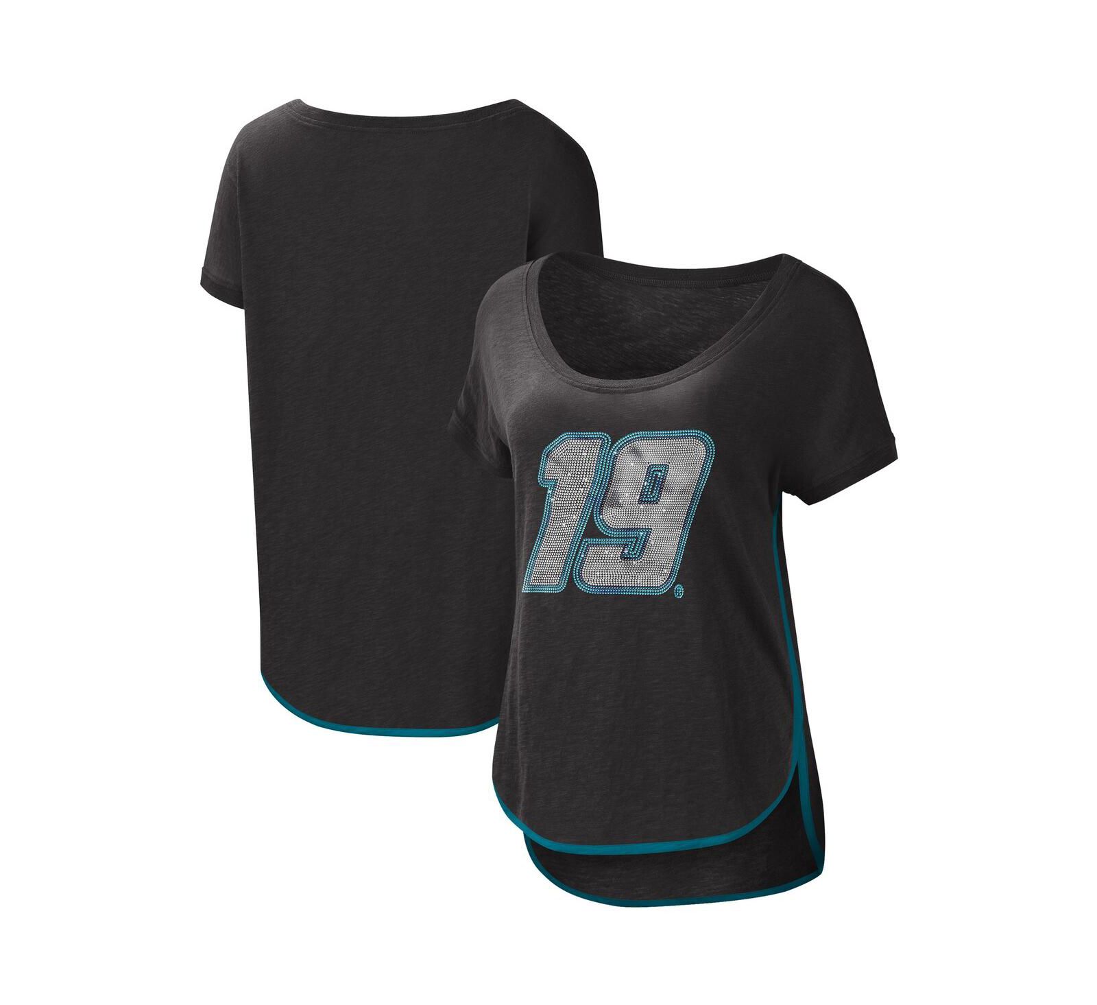 Women's G-III 4Her by Carl Banks Black Martin Truex Jr Rookie Scoop Neck T-shirt