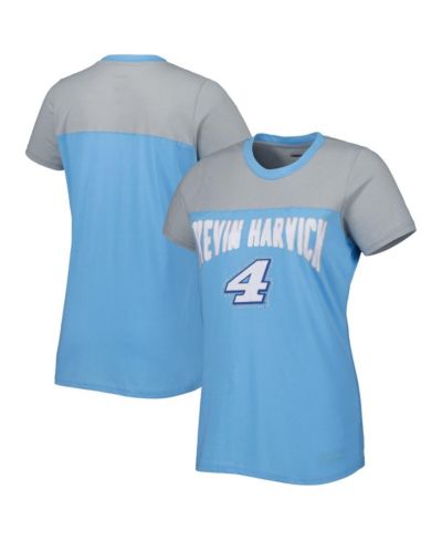 Women's G-III 4Her by Carl Banks Light Blue, Gray Kevin Harvick Box Score T-shirt