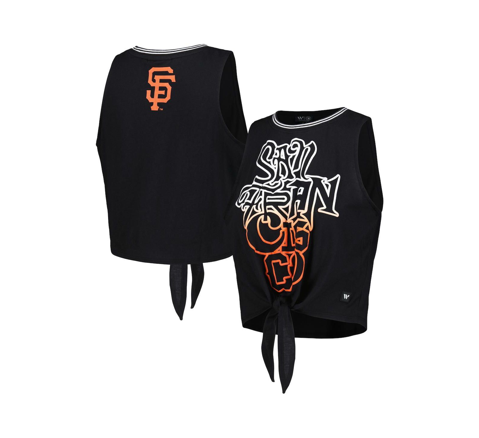 Мужской топ The Wild Collective Black San Francisco Giants Twisted Tie Front