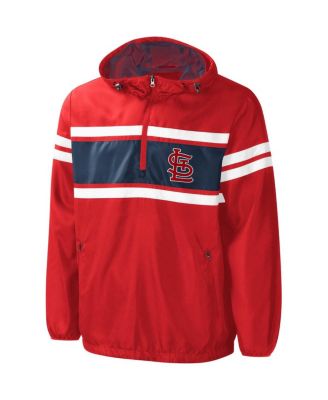 Men's G-III Sports by Carl Banks Red St. Louis Cardinals Game Score Quarter-Zip Windbreaker