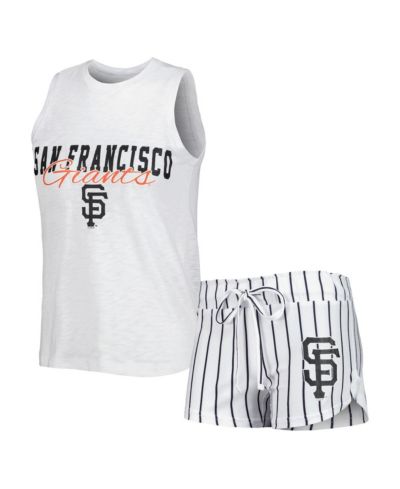 Женский комплект для сна Concepts Sport White San Francisco Giants Reel Pinstripe Tank Top и шорты