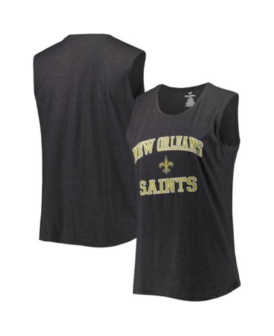 Women's Fanatics Heather Charcoal New Orleans Saints Plus Size Tank Top