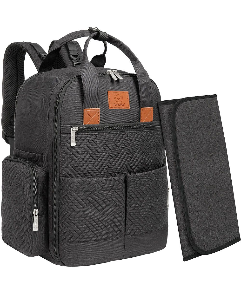 KeaBabies Bree Diaper Bag Backpack, Waterproof Baby Diaper Bags with Changing Pad, Girl, Boy, 2 Kids Travel Essentials