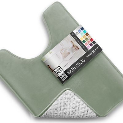 Clara Clark Non-Slip, Ultra Soft Plush, Memory Foam Bath Rug - Contour 24"x20"