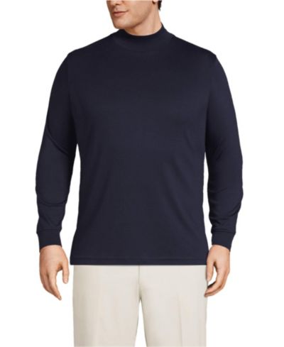 Lands' End Big & Tall хлопковая Supima футболка с воротником Mock Turtleneck