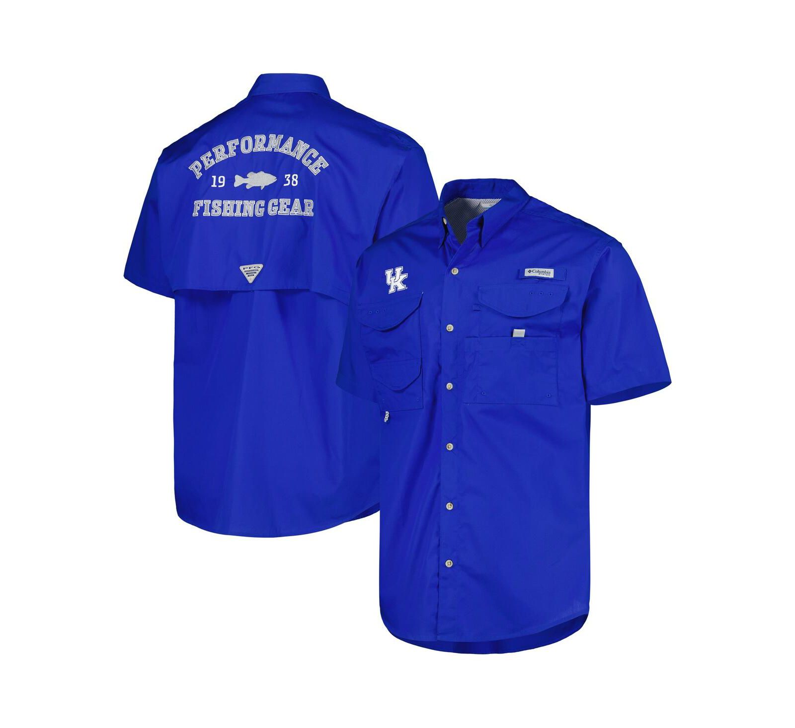 Men's Columbia Royal Kentucky Wildcats Bonehead Button-Up Shirt