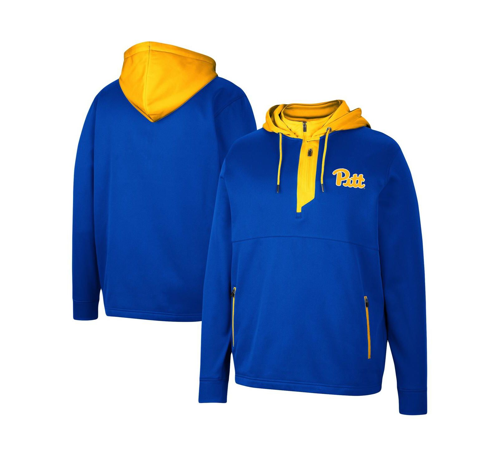 Men's Colosseum Royal Pitt Panthers Luge 3.0 Quarter-Zip Hoodie