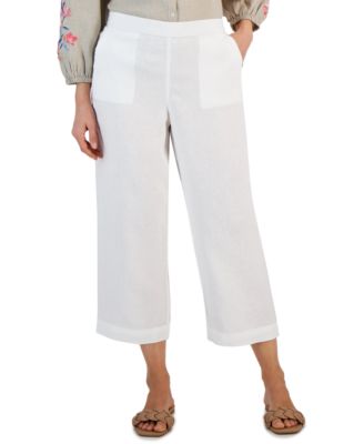 Charter Club Petite Брюки Cropped из 100% льна, с подтяжкой
