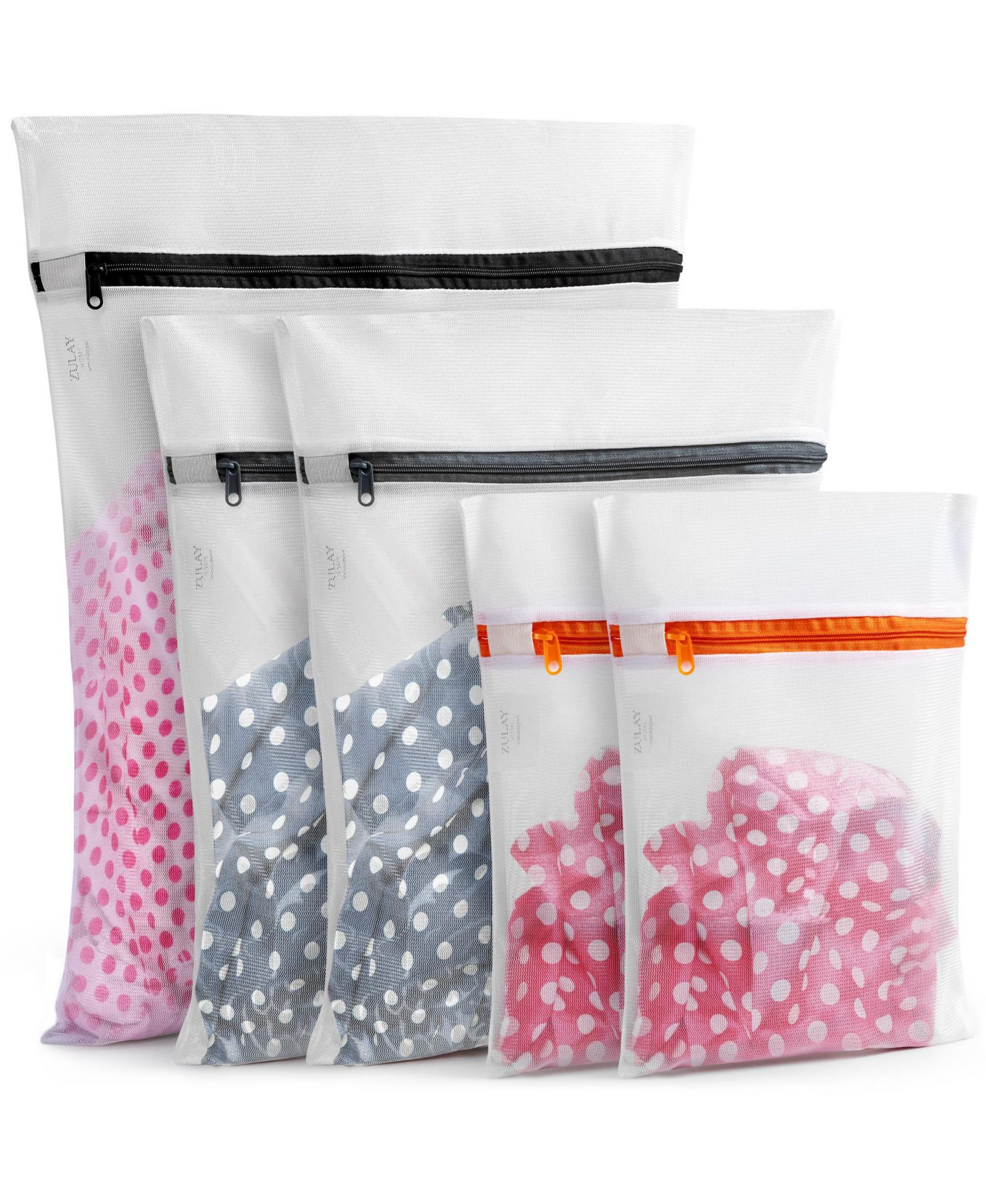 Zulay Kitchen 5 Pack Reusable Mesh Laundry Bags for Delicates  (1 Large, 2 Medium, 2 Small)
