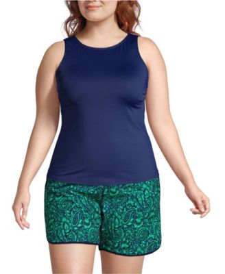 Lands' End Топ-танкини Plus Size с высоким воротником UPF 50