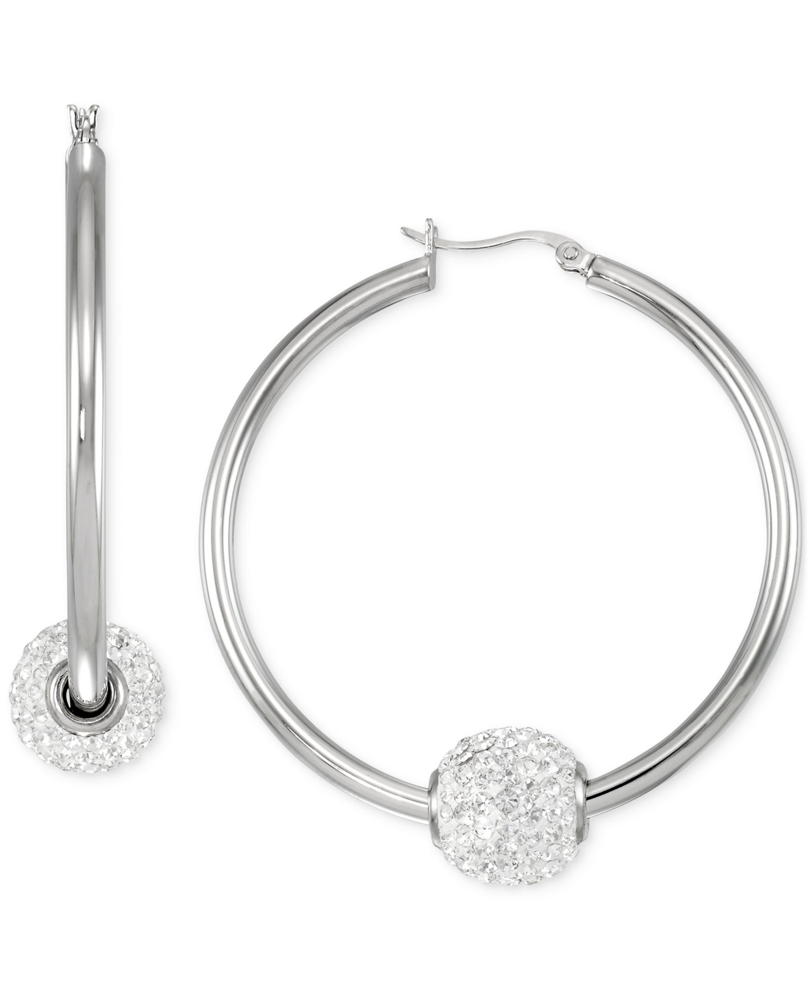 Серьги-кольца Crystal Pavé Fireball Medium, 1-5/8"