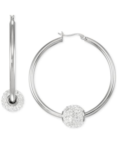 Серьги-кольца Crystal Pavé Fireball Medium, 1-5/8"