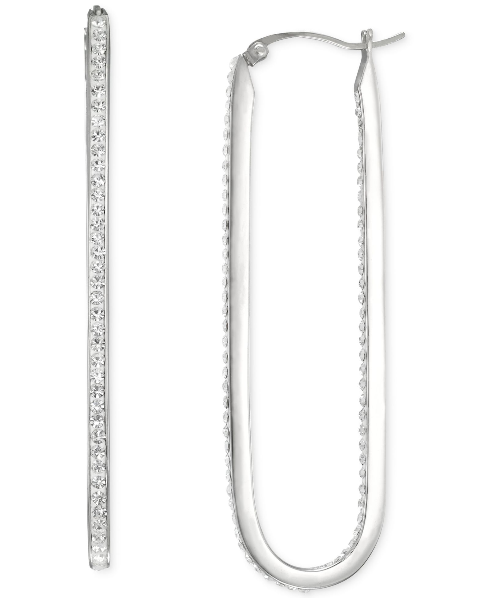 Серьги-кольца Crystal Pavé Inside Out Paperclip