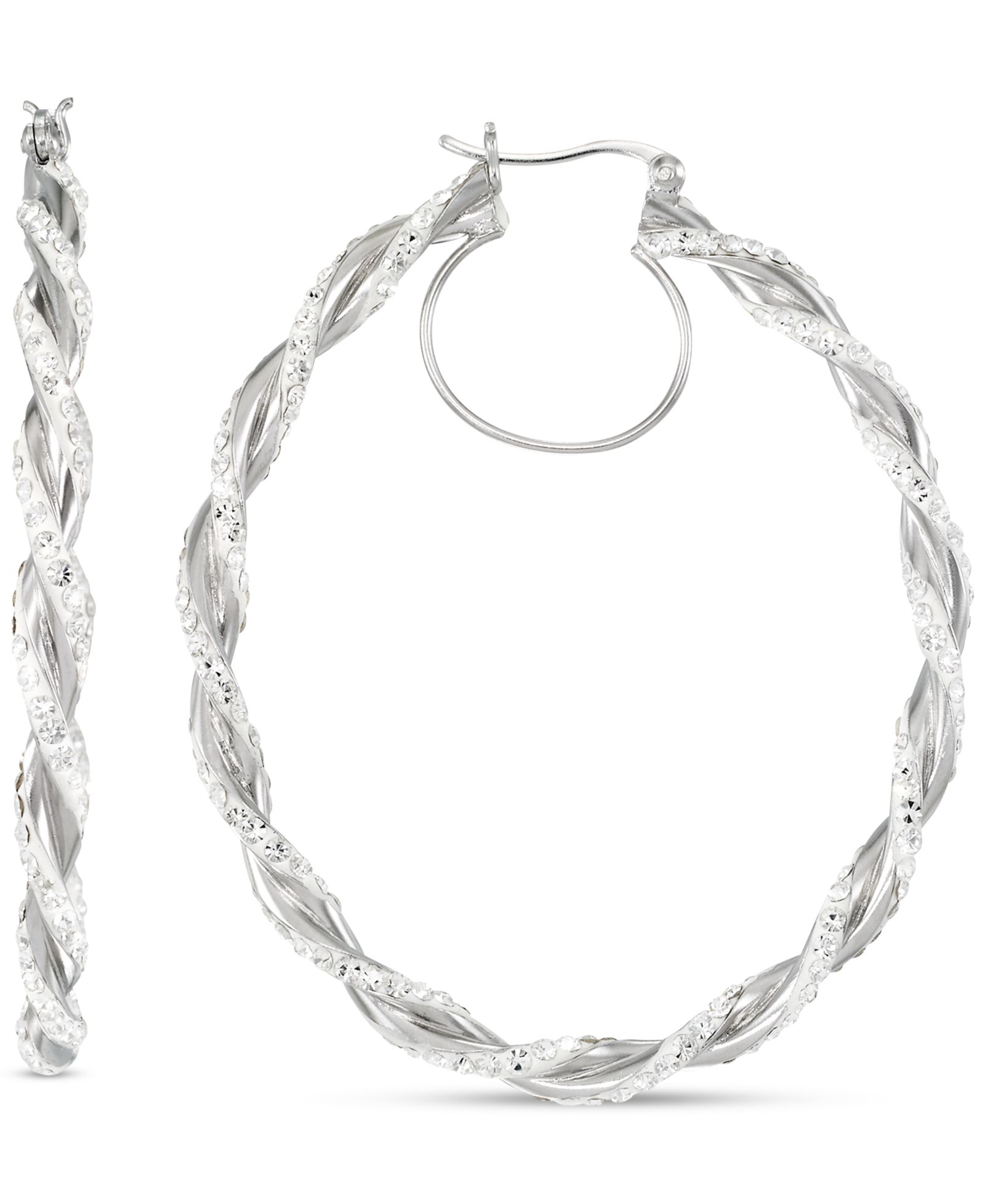 Серьги-кольца Crystal Pavé Twist Style Oval