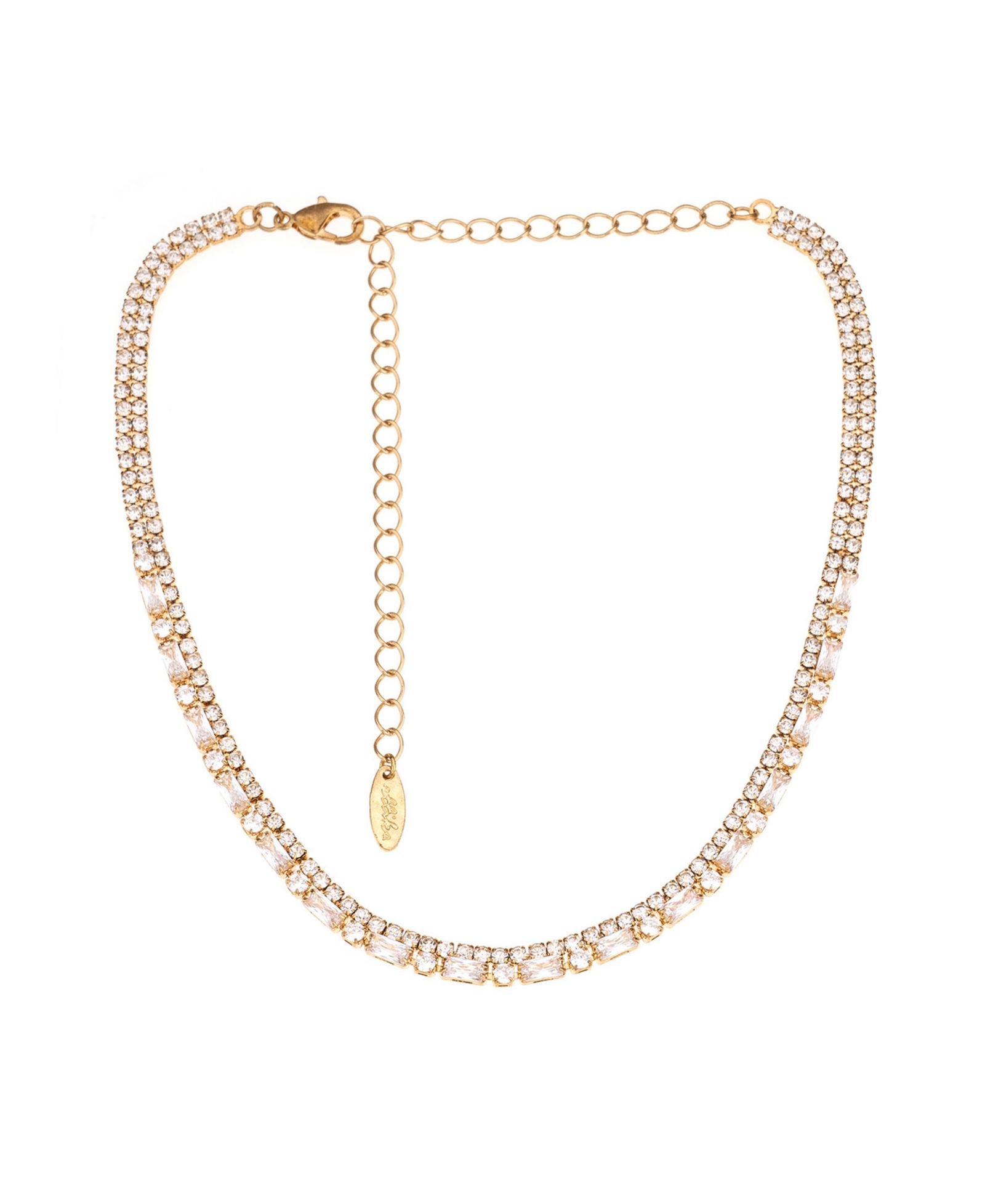 Колье-чокер ETTIKA Cubic Zirconia Baguette 18K Gold Plated