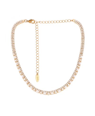 Колье-чокер ETTIKA Cubic Zirconia Baguette 18K Gold Plated