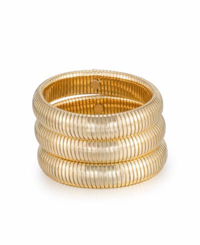 Набор браслетов ETTIKA Golden Hour Flex Snake Chain Stretch, 3 шт
