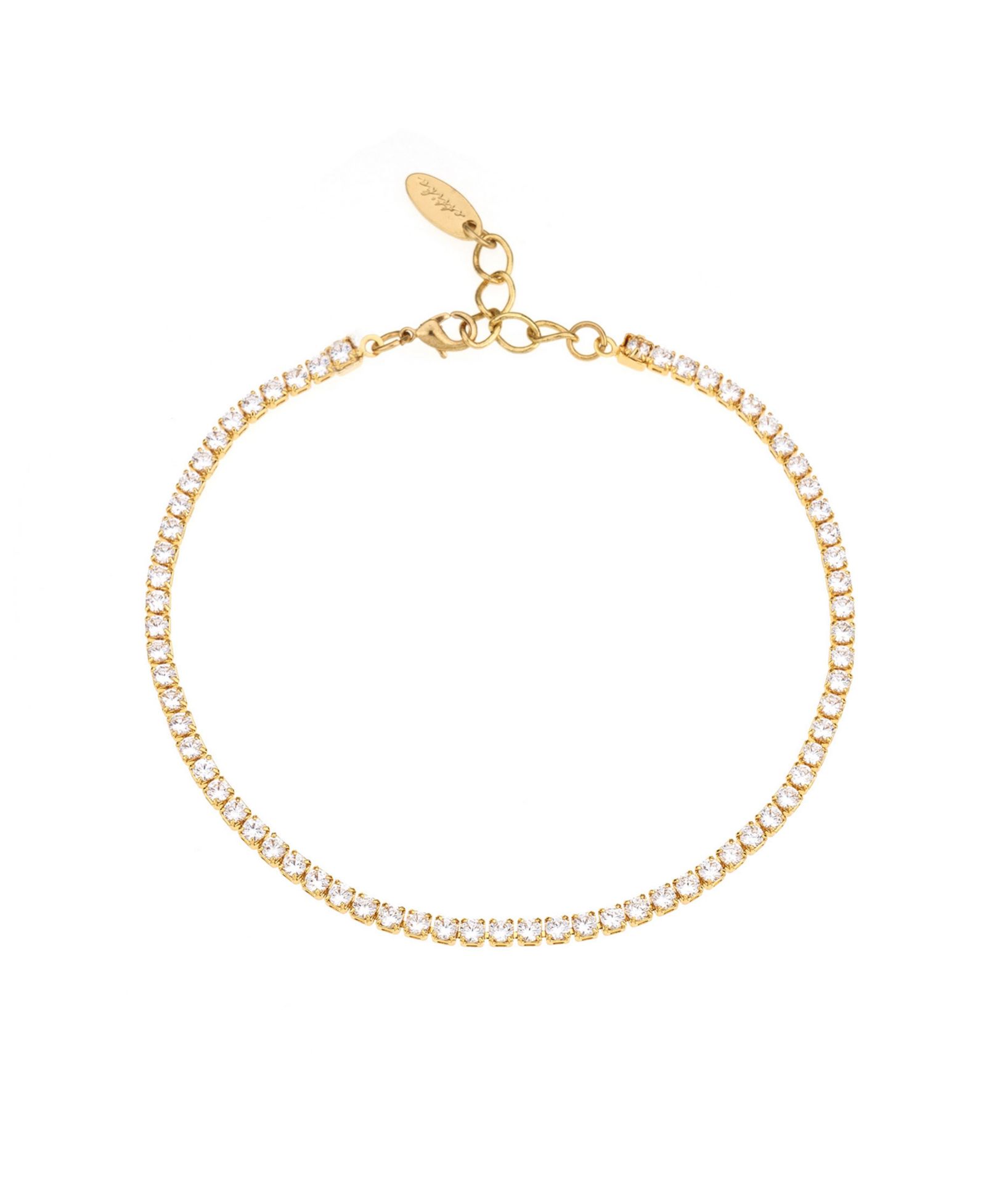 ETTIKA Браслет-анклет Simple and Dainty Cubic Zirconia с напылением 18K Gold Plated