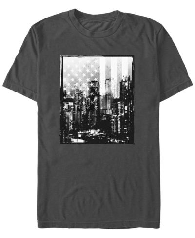 Fifth Sun Men's Generic Additude Distressed Skyline Short Sleeves T-shirt