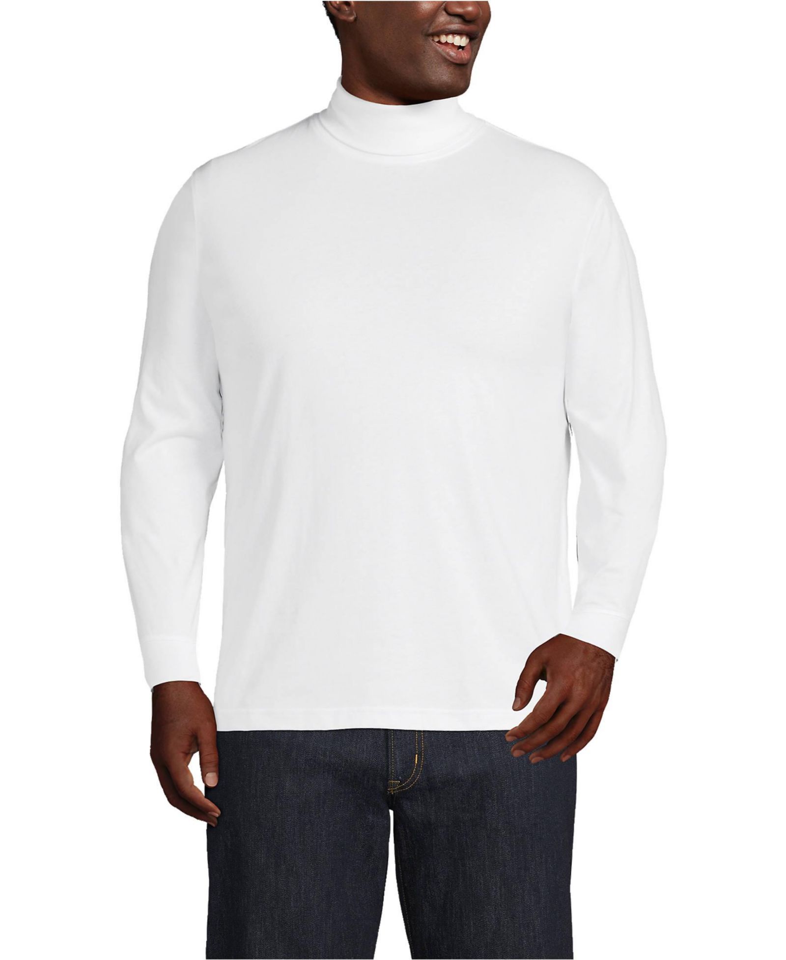 Мужская футболка Lands' End Big & Tall Super-T Turtleneck