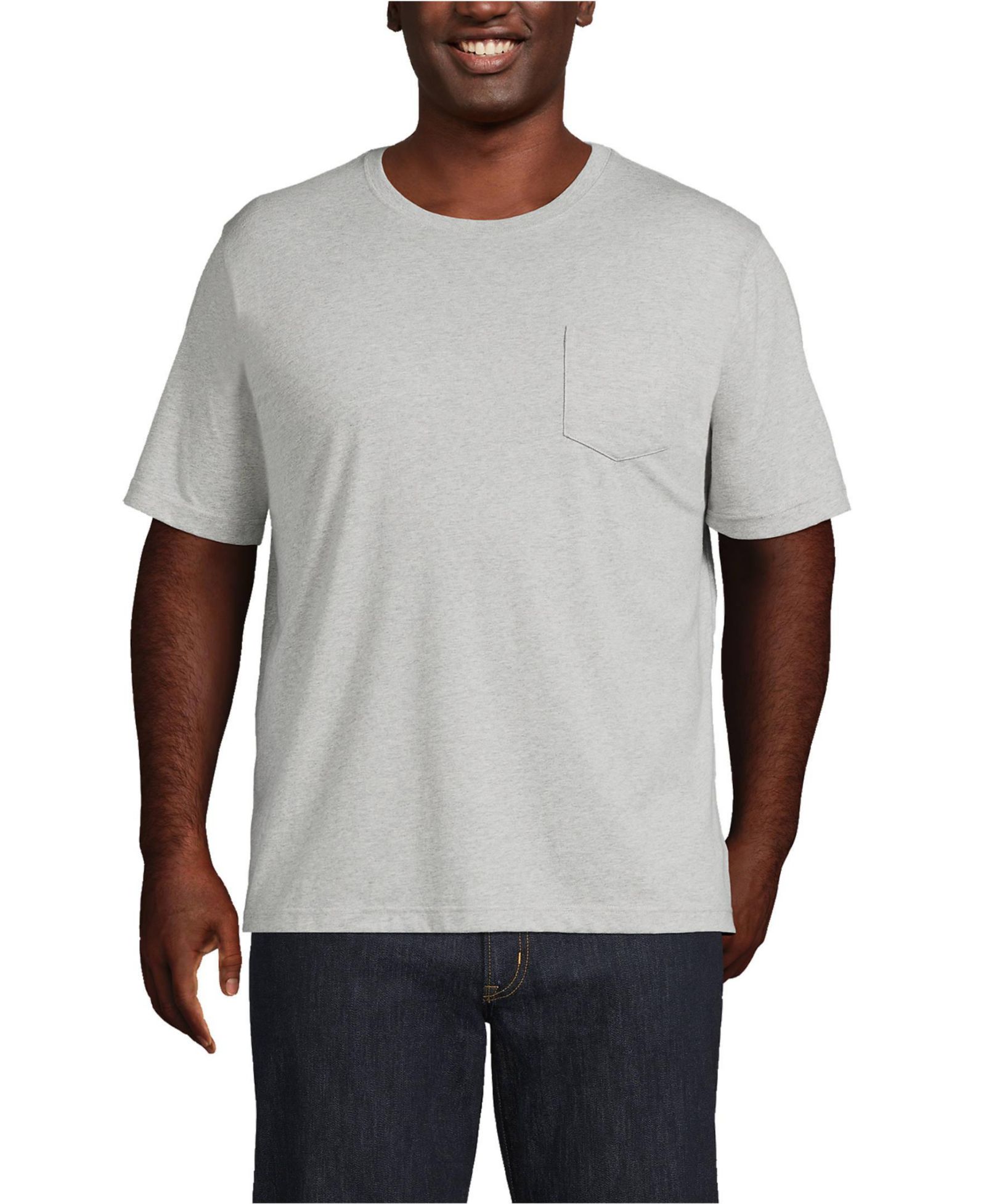 Lands' End Men's Super-T Short Sleeve T-Shirt with Pocket