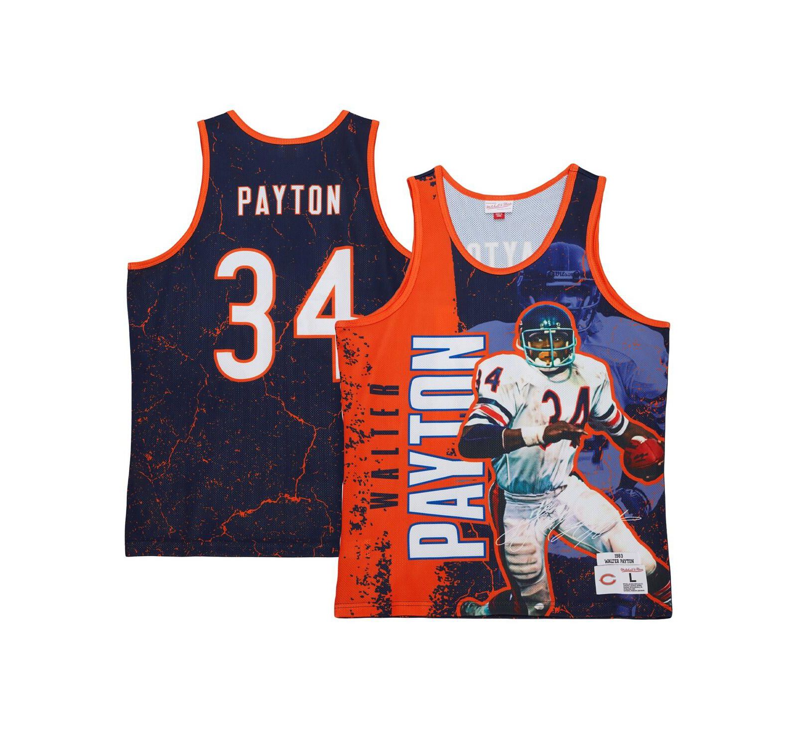 Men's Mitchell & Ness Walter Payton Navy Chicago Bears 1983 Player Burst Tank Top