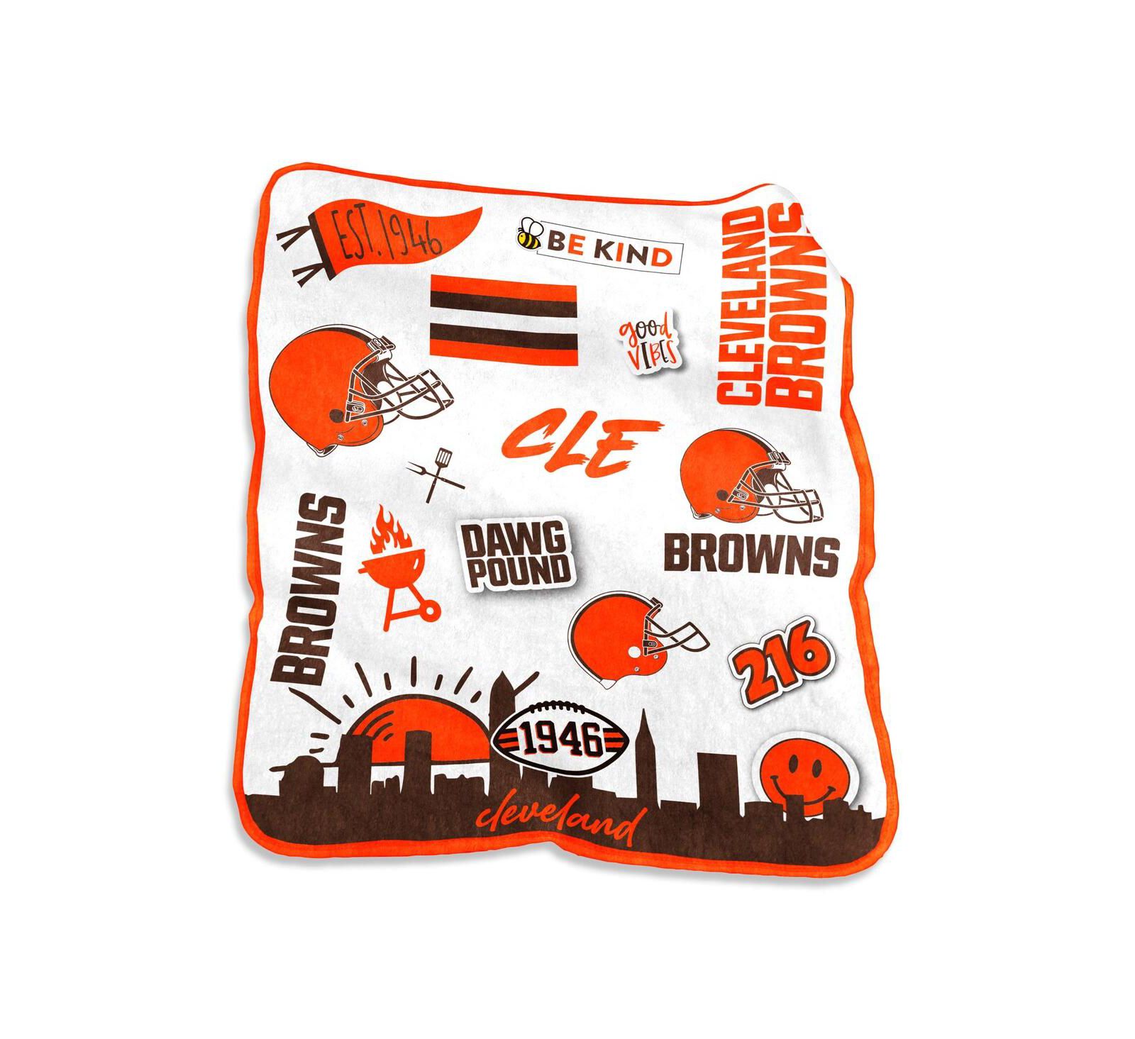 Cleveland Browns 50'' x 60'' Native Raschel Plush Throw Blanket