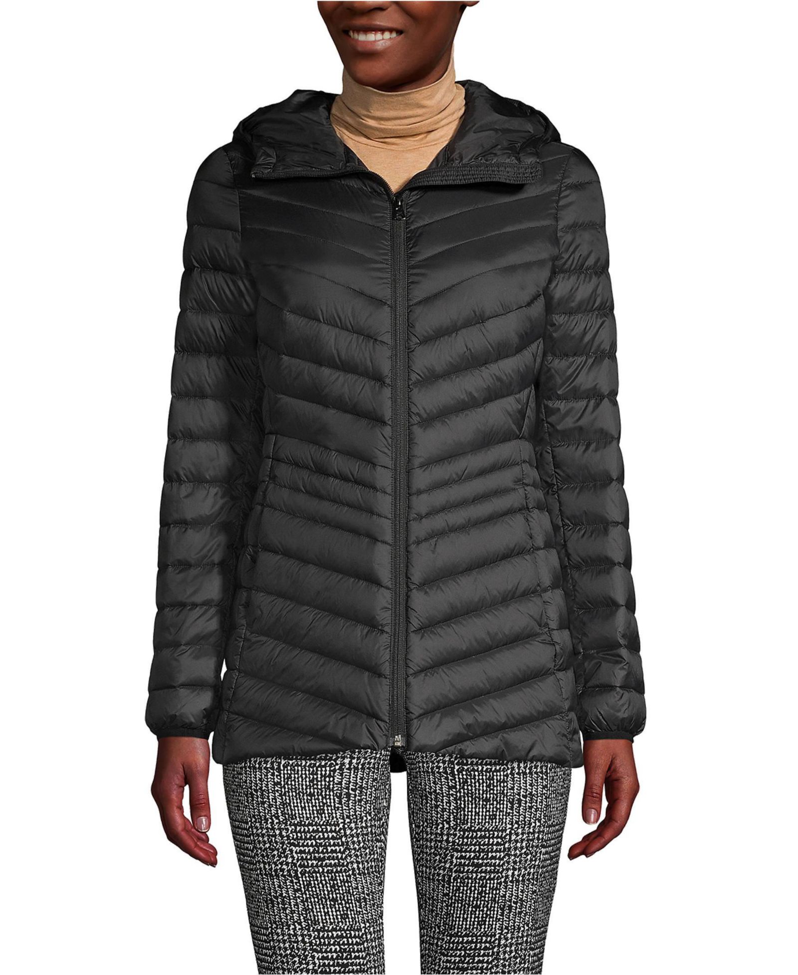 Lands' End Women's Wanderweight Packable Down Long Jacket