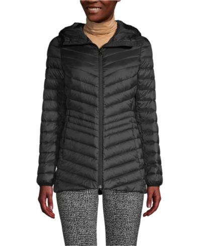 Женская куртка Lands' End Wanderweight Packable Down Hooded Long