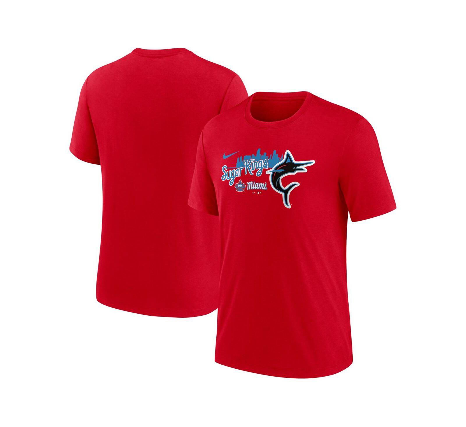Men's Nike Red Miami Marlins City Connect Tri-Blend T-shirt