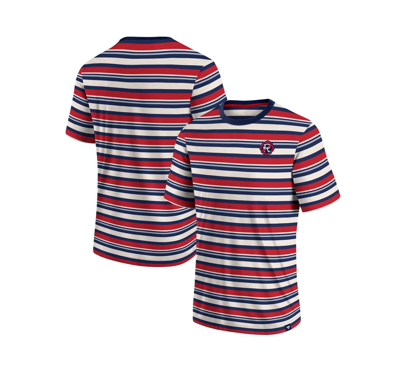 Men's Fanatics Red New England Revolution Shot Clock Stripe T-shirt