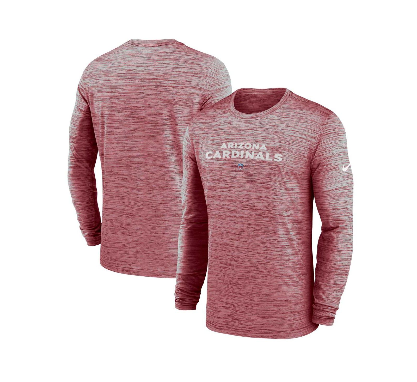 Мужская футболка Nike Cardinal Arizona Cardinals Sideline Team Velocity Performance с длинным рукавом