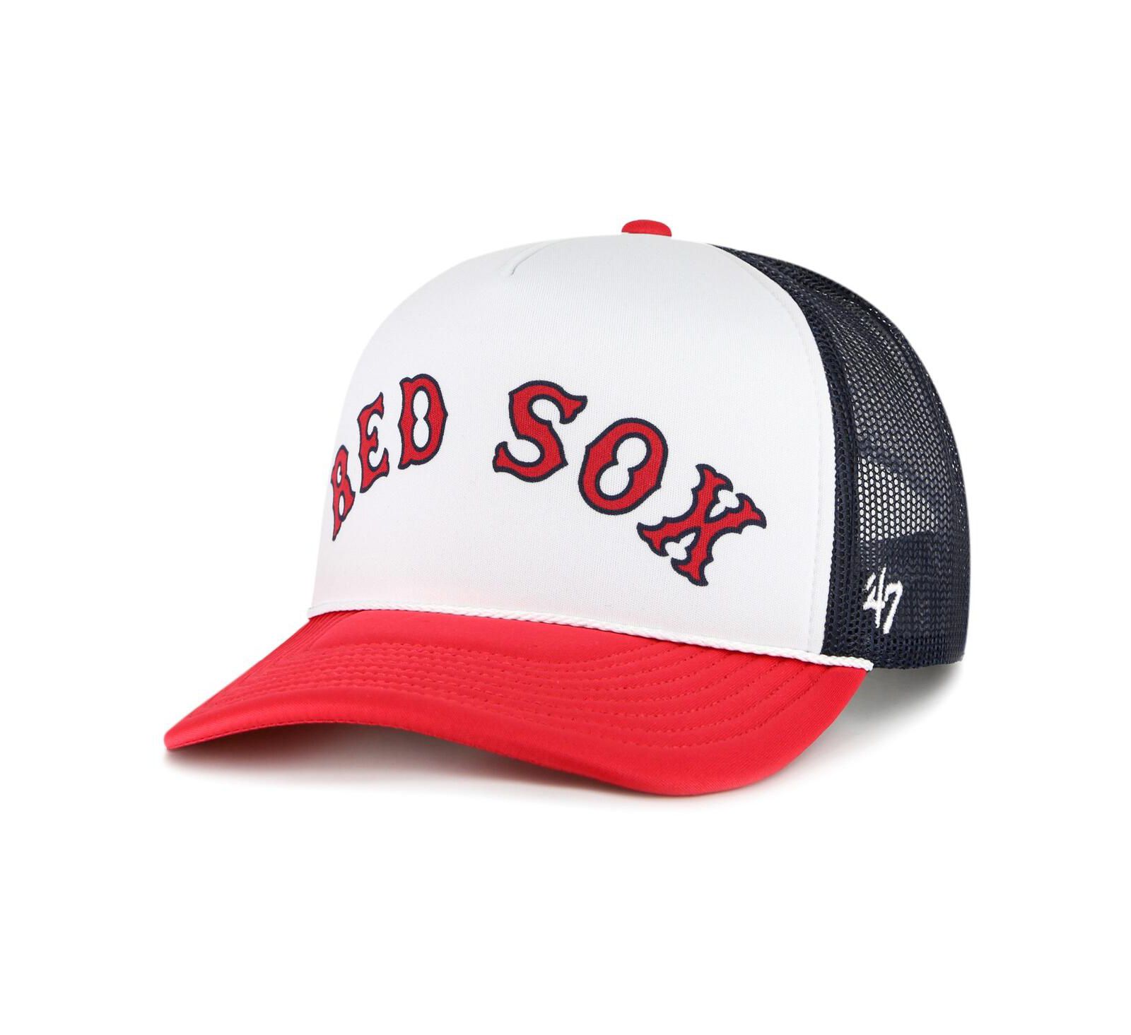 Мужская кепка '47 Brand Boston Red Sox Foam Front Script Trucker Snapback, белая