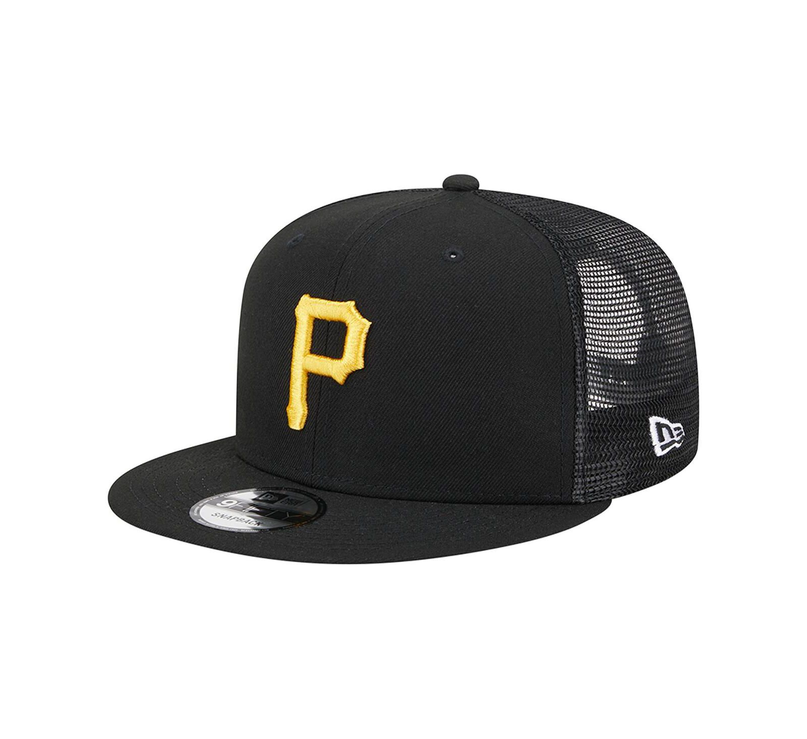 Мужская бейсболка New Era черного цвета Pittsburgh Pirates Team Color Trucker 9FIFTY с регулируемым ремешком