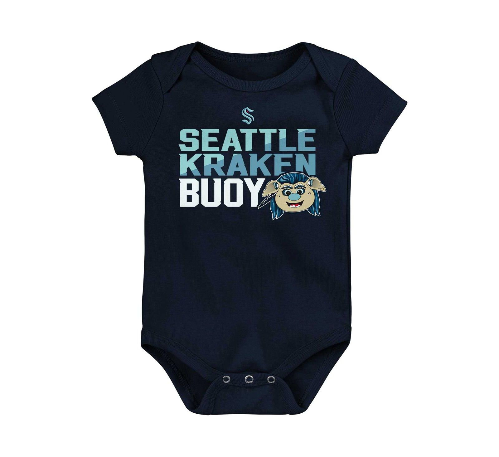 Боди для новорожденных и младенцев Seattle Kraken Mascot Head, Deep Sea Blue