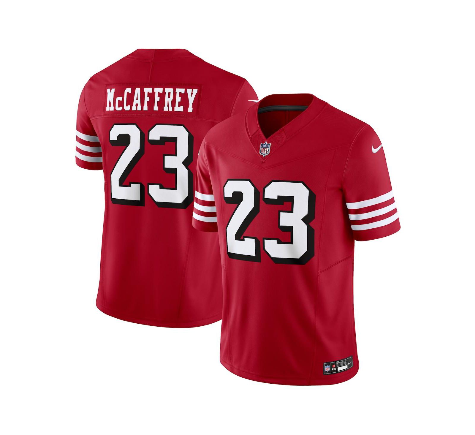 Мужская джерси Nike Christian McCaffrey San Francisco 49ers Alternate Vapor F.U.S.E. Limited