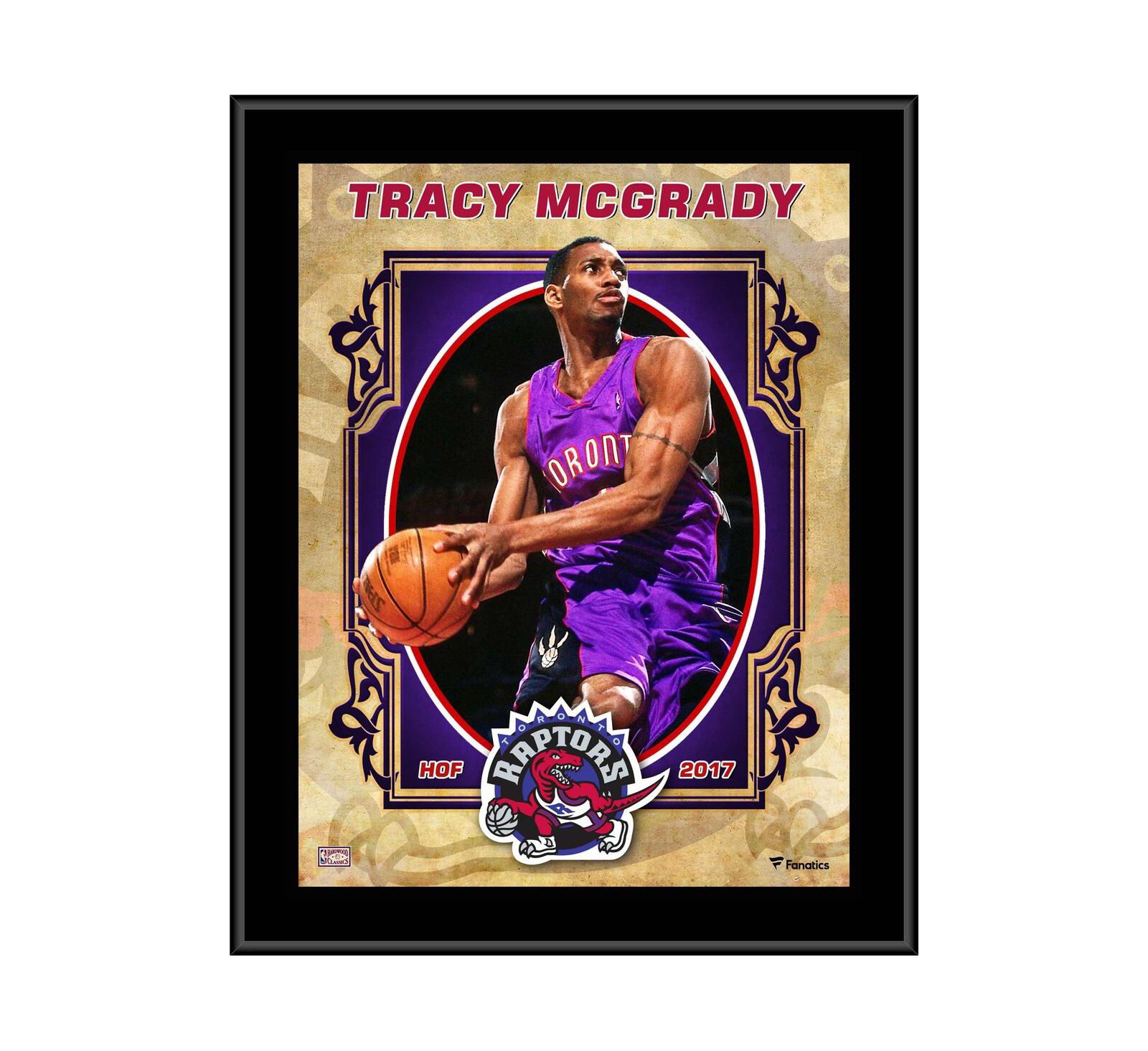 Памятная табличка Fanatics Authentic Tracy McGrady Toronto Raptors 10.5'' x 13'' Sublimated Hardwood Classics Player Plaque