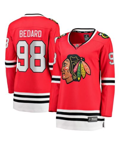 Женская джерси Fanatics Connor Bedard Chicago Blackhawks 2023 NHL Draft, красная