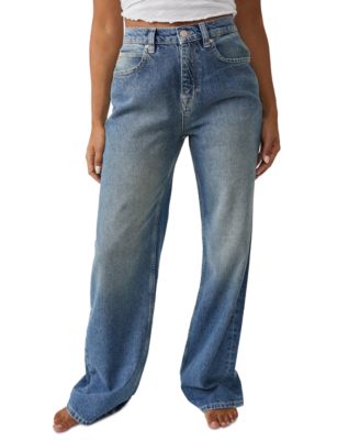 Free People Women's Tinsley хлопковые джинсы Baggy High-Rise