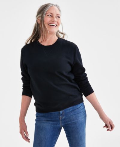 Style & Co Женский свитшот с длинным рукавом, Crewneck
