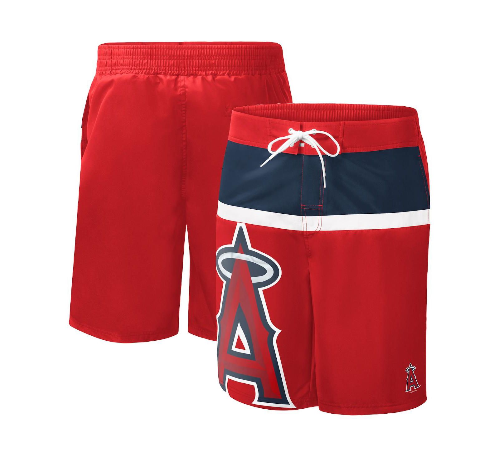Men's G-III Sports by Carl Banks Red Los Angeles Angels Sea Wind Swim Shorts