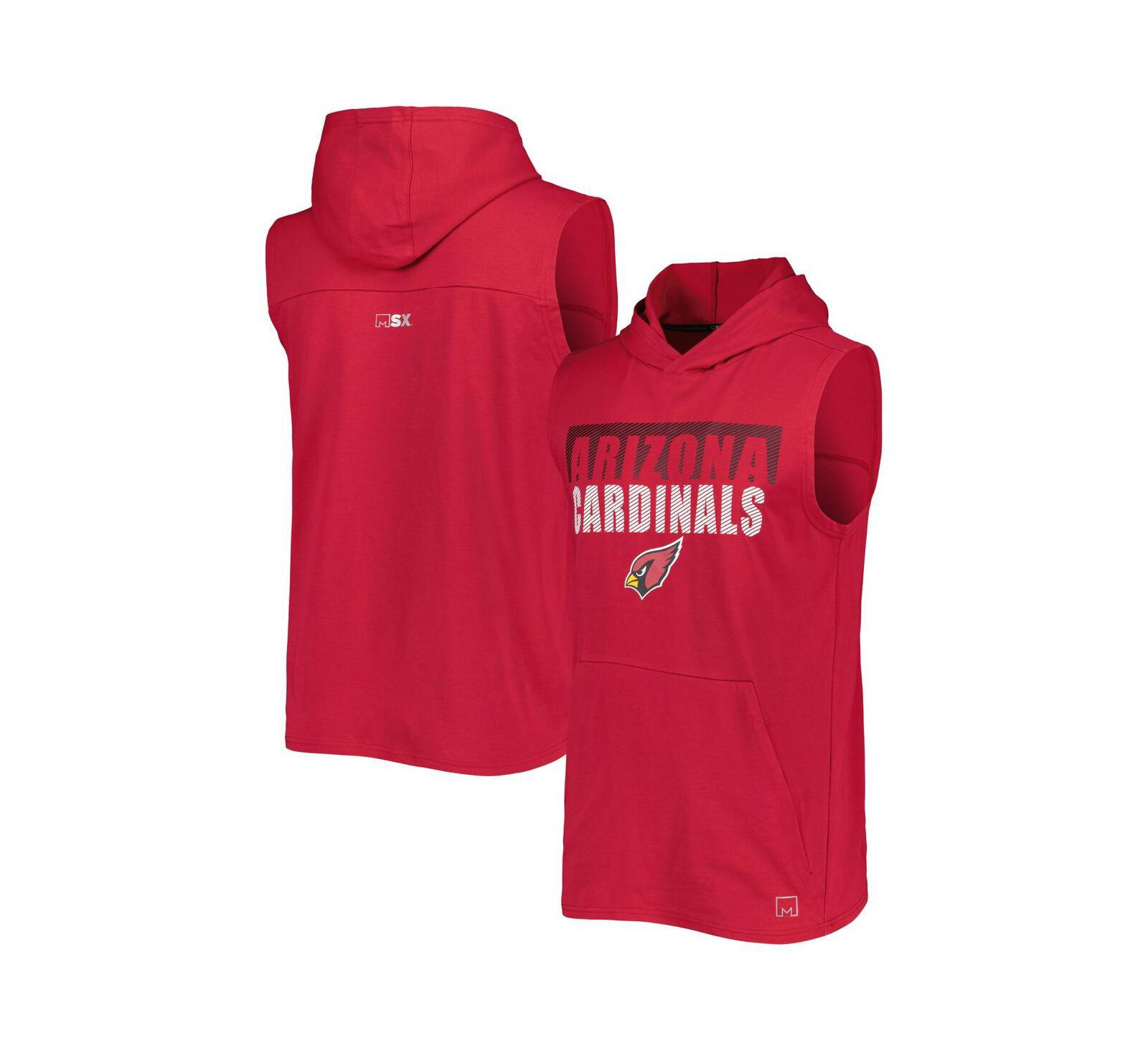 Мужское худи MSX by Michael Strahan Cardinal Arizona Cardinals Relay Sleeveless Pullover