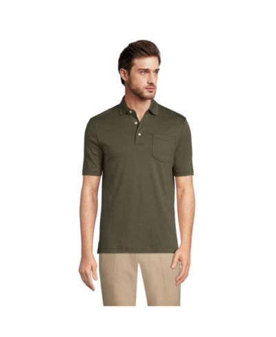 Lands' End Мужская рубашка поло из хлопка Supima с коротким рукавом