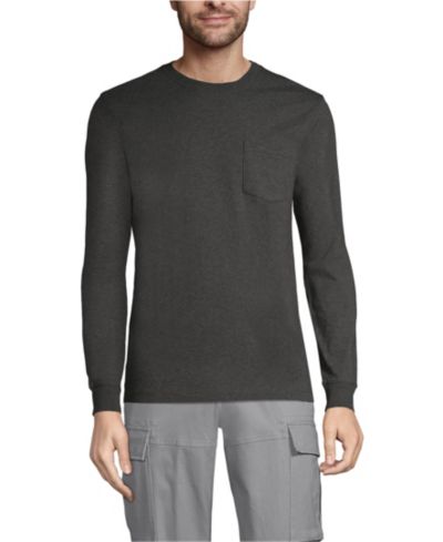 Lands' End Мужская футболка Super-T Long Sleeve с карманом