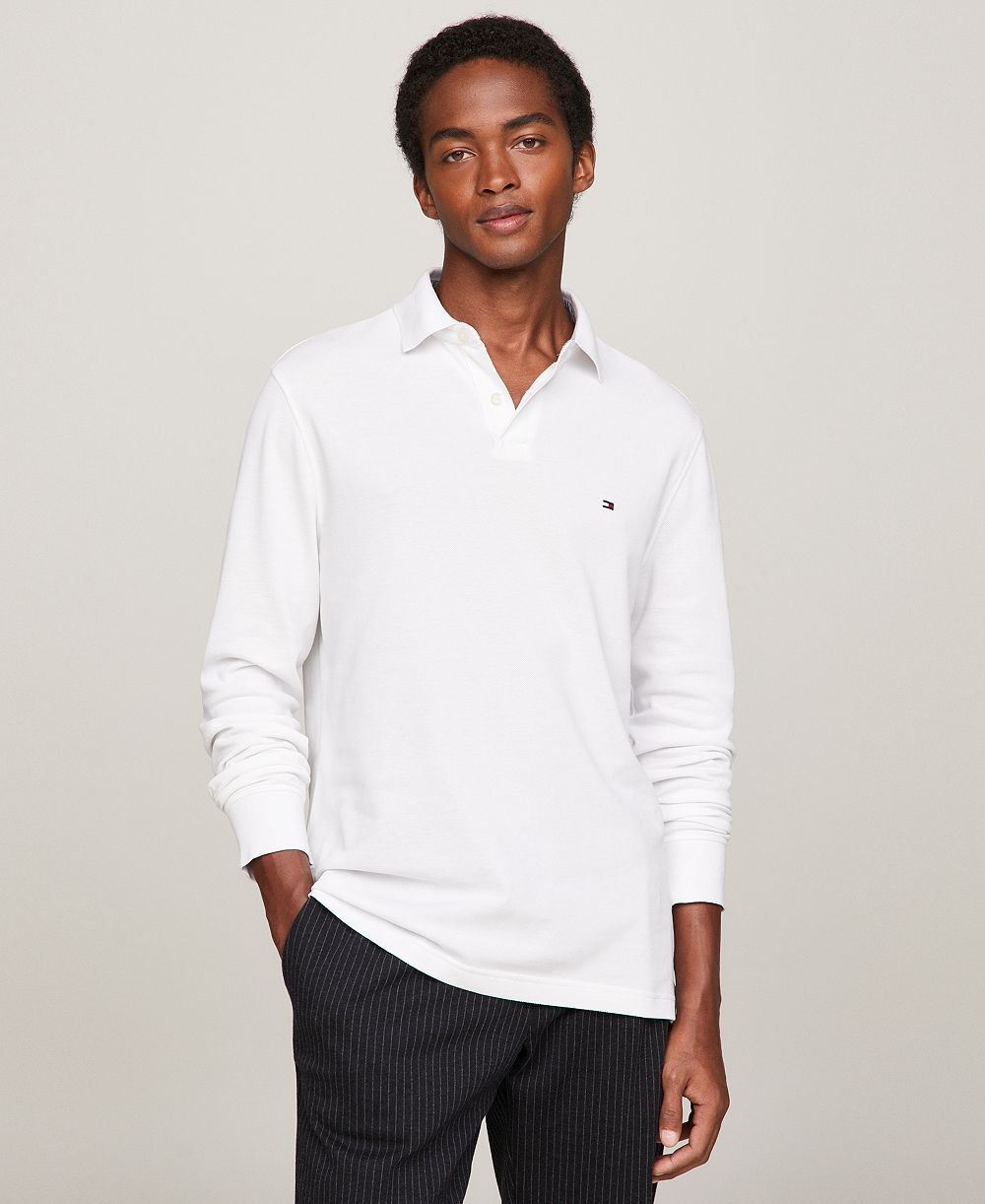 Мужская рубашка поло Tommy Hilfiger 1985 Regular-Fit с длинным рукавом