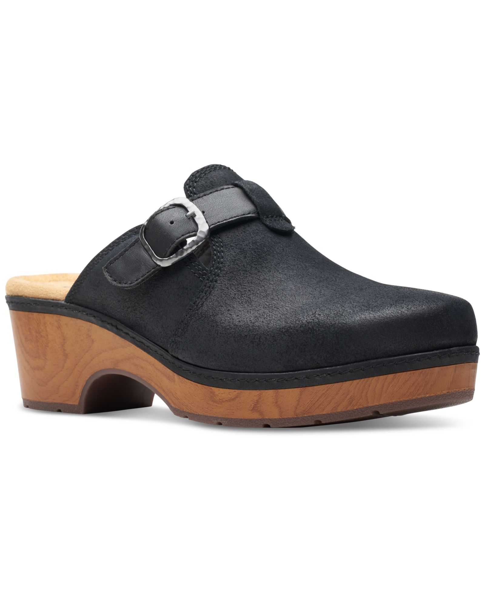 Clarks Women's Paizlee Nora Slip-On Buckled Platform Clogs