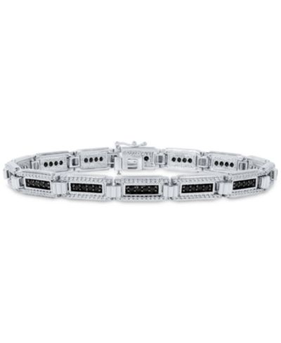 Мужской браслет с бриллиантами в серебряном цвете (3 ct. t.w.)