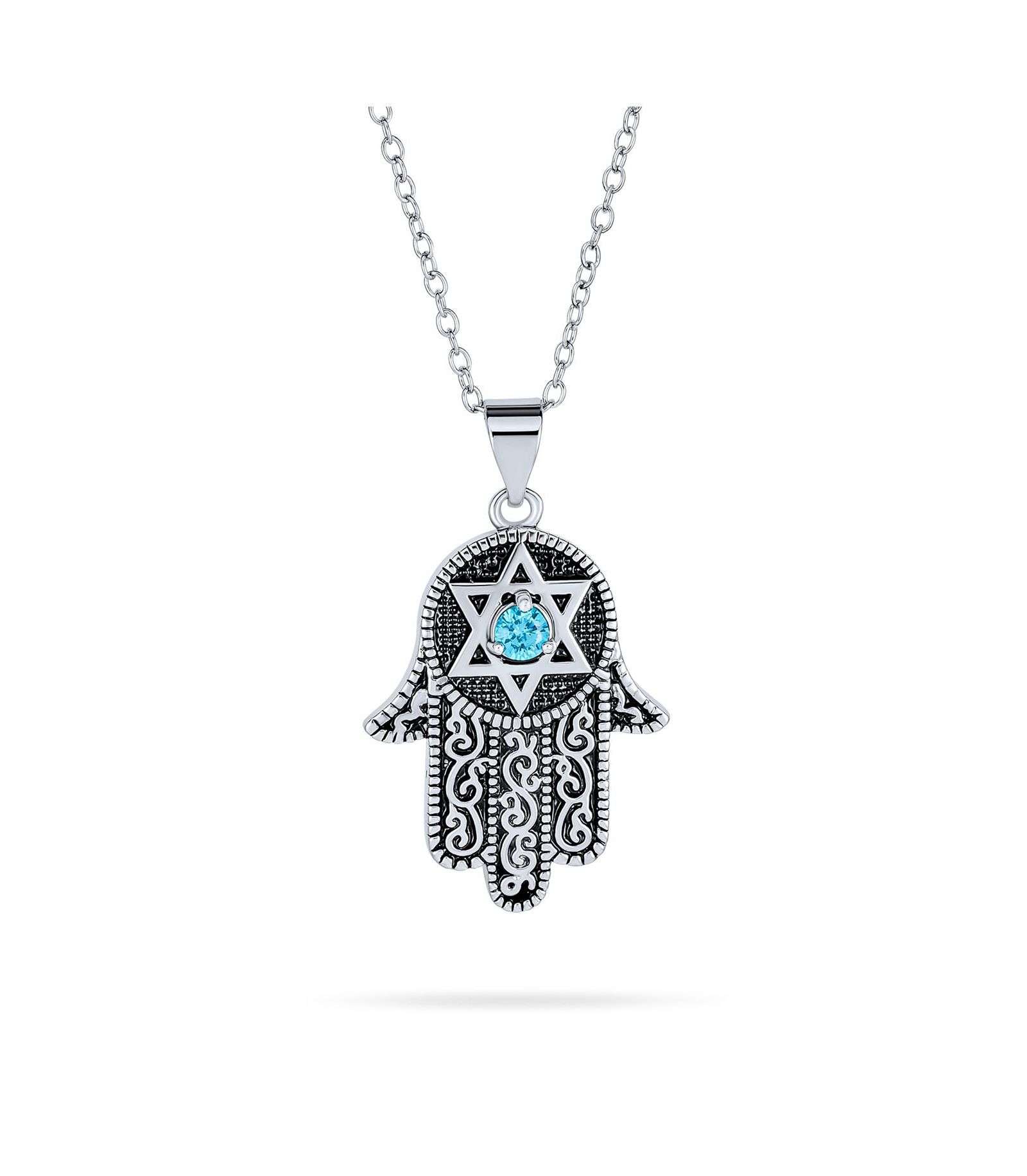 Bling Jewelry кулон-подвеска «Рука Бога» с символом Давида, серебро с позолотой